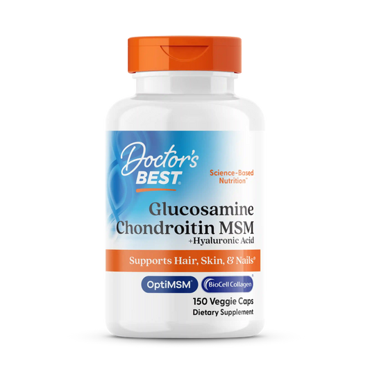 Doctor's Best Glucosamine Chondroitin MSM + Hyaluronic Acid, 150 Veggie Caps