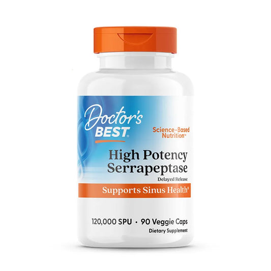 Doctor's Best High Potency Serrapeptase, 120,000 SPU, 90 Veggie Caps