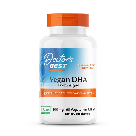 Doctor's Best Vegan DHA from Algae with Life's DHA, 200 mg, 60 Veggie Softgels