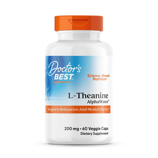 Doctor's Best L-Theanine, AlphaWave®, 200 mg, 60 Veggie Caps