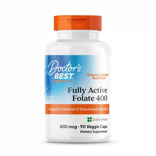 Doctor's Best Fully Active Folate 400 with Quatrefolic, 400 mcg, 90 Veggie Caps